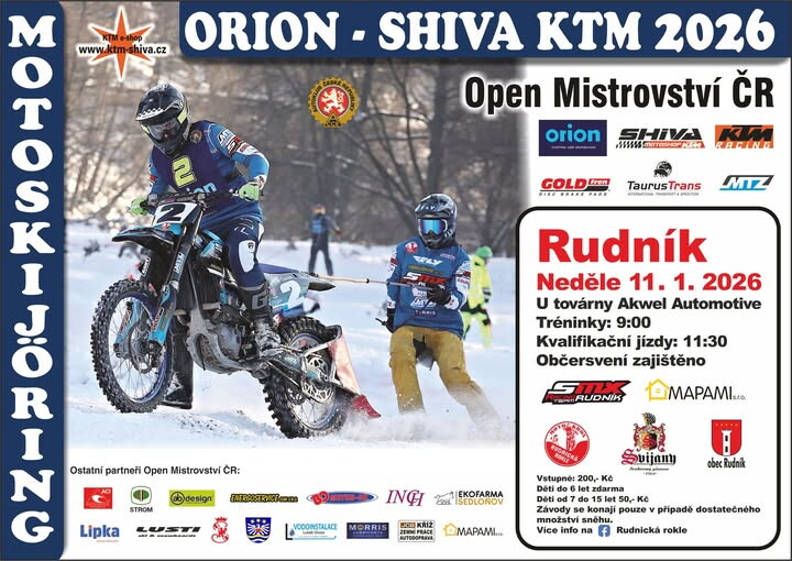 Pozvání na nedělní motoskijöring do Rudníku 11. 1. 2026