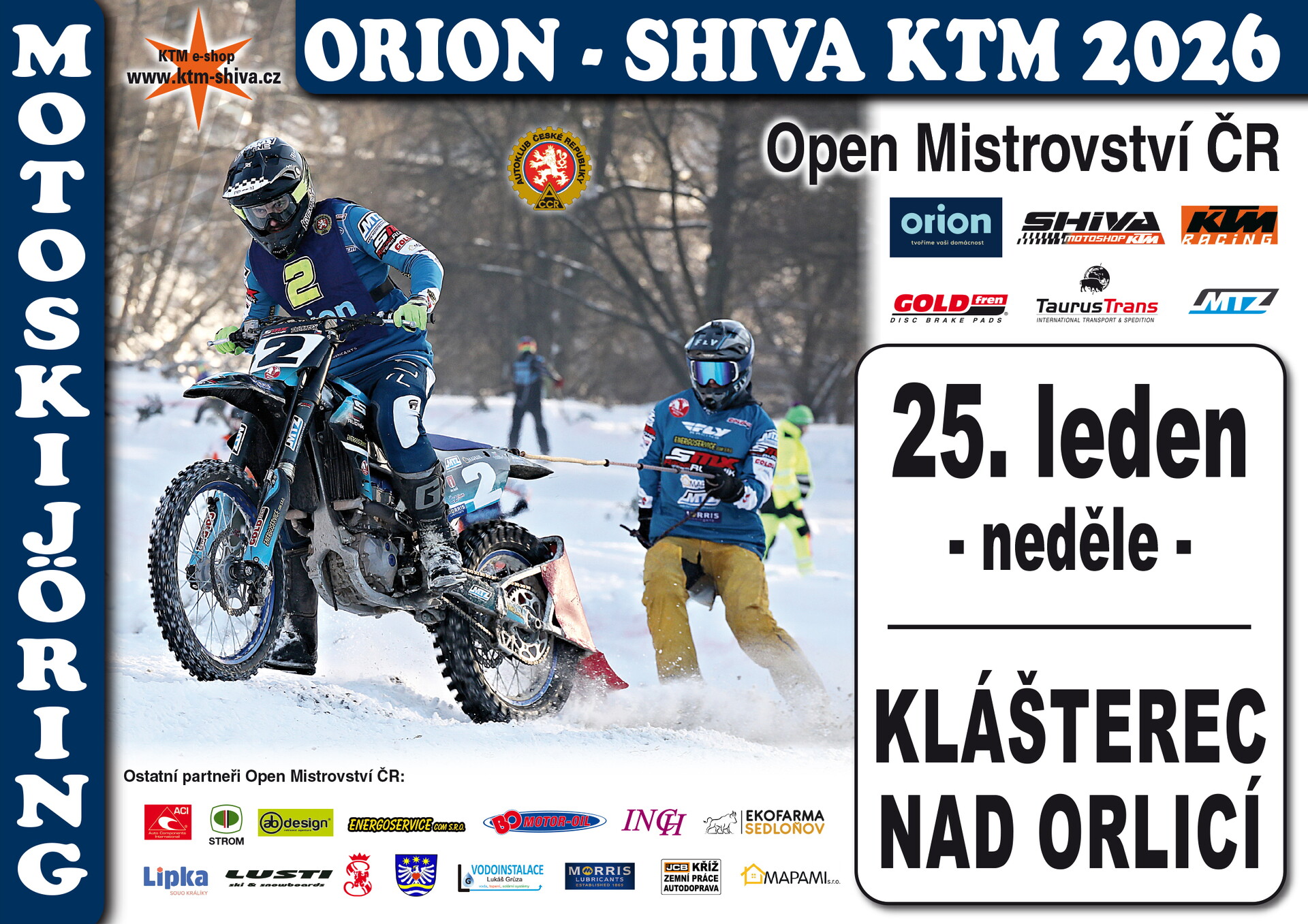 Pozvání na nedělní motoskijöring v Klášterci nad Orlicí